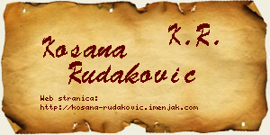 Kosana Rudaković vizit kartica